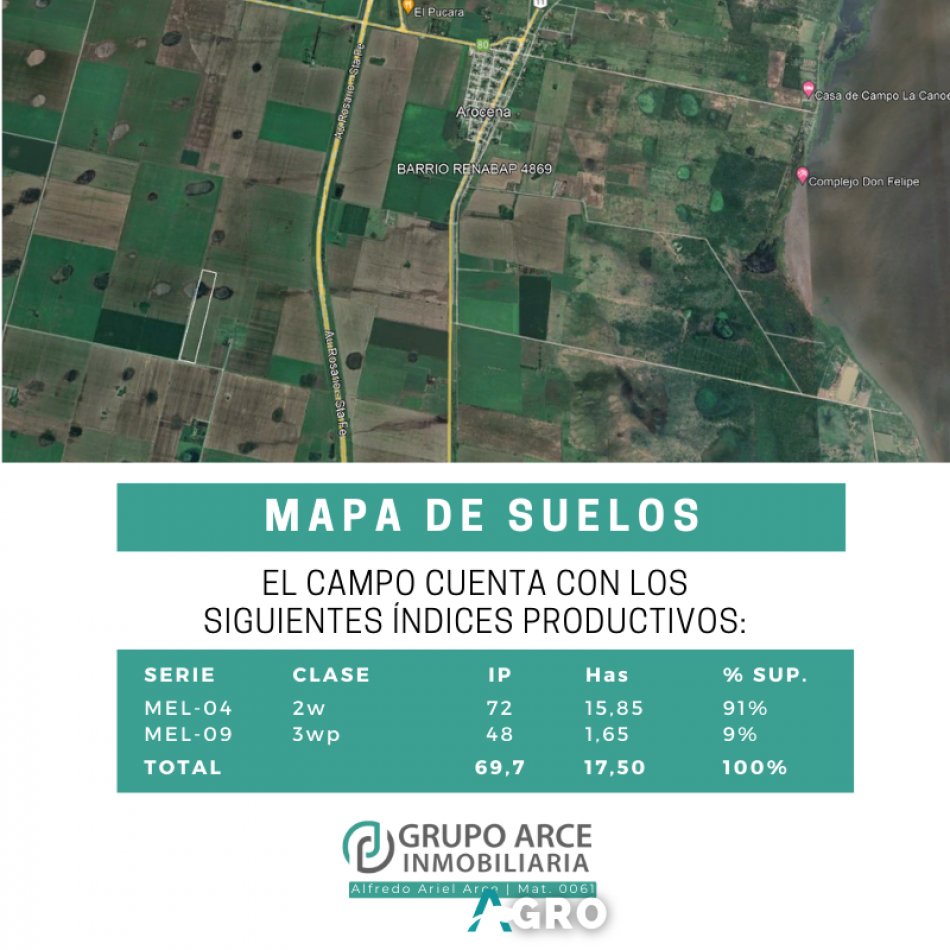 Campo 17,50Has. Agricolas