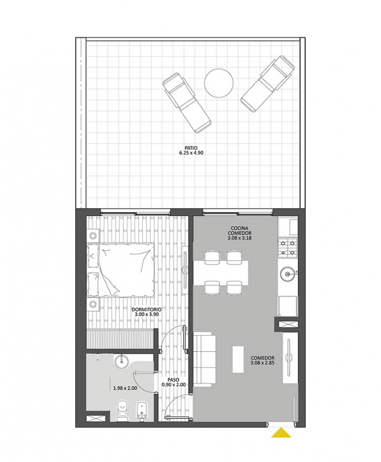 Departamento en venta de 1 dormitorio en Luis Agote - Rosario