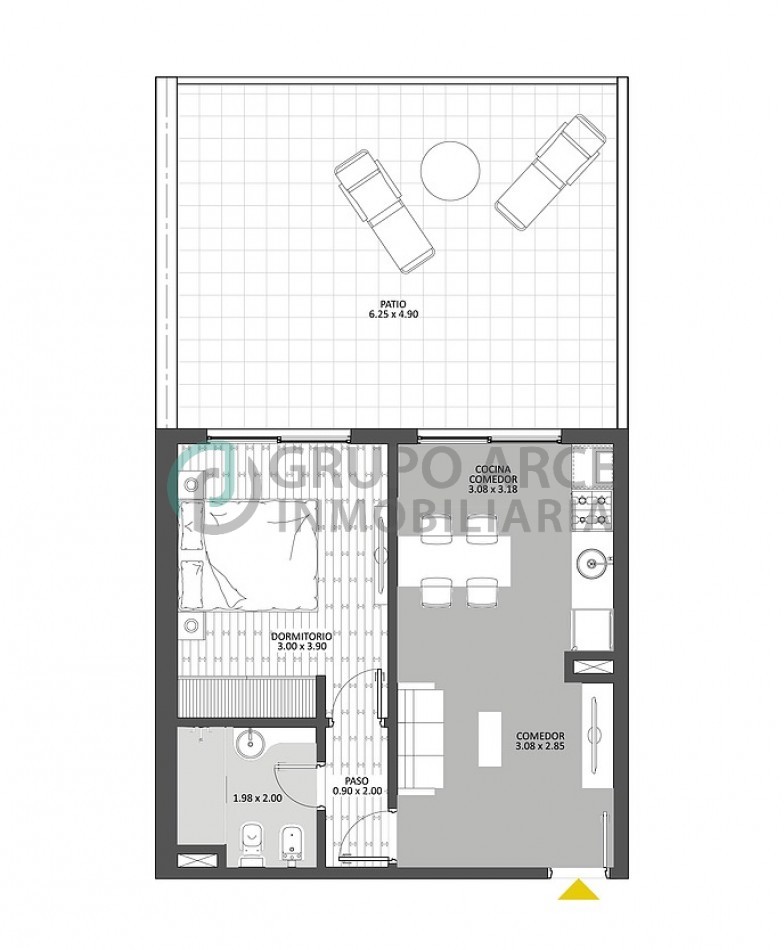 Departamento en venta de 1 dormitorio en Luis Agote - Rosario